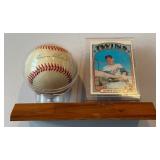 Harmon Killebrew Autographed Rawlings OALB Brown Baseball w/ 1972 Topps Card