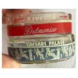 (5) Vintage Las Vegas Casino Ash Trays - Circus Circus, The Riviera Delmonico, Caesars Palace, The Magnificent Riviera, The Sands - 1960