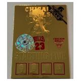 Michael Jordan 23kt Gemstones Gold Card 1997 NBA Hoops Limited Edition Numbered 991/2323 Basketball Card