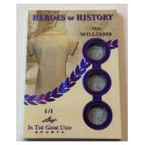 Ted Williams /6 Game-Used Tri-Relic 2025 Leaf Heroes of History #HH-83 Numbered 6/6 RARE! Baseball Card