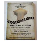 Ted Williams /6 Game-Used Tri-Relic 2025 Leaf Heroes of History #HH-83 Numbered 6/6 RARE! Baseball Card