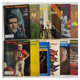 (12) 1965 and 1966 Vintage Sports Illustrated Magazines October-June Issues