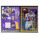 Cris Carter 2-Card Gold /50 & Jersey Swatch Minnesota Vikings Football Card Lot