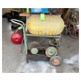 Old Style Air Tank with Compressor on Shop Cart