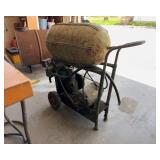 Old Style Air Tank with Compressor on Shop Cart