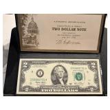 2003 Green Seal $2 Dollar Federal Reserve Note Uncirculated