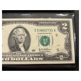 2003 Green Seal $2 Dollar Federal Reserve Note Uncirculated