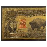 24K Gold Foil $10 Buffalo Note