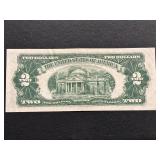 1953 Red Seal $2 Dollar Note Uncirculated Quadruple Number