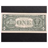 2009 Green Seal $1 Dollar Star Note Uncirculated Low Serial Number