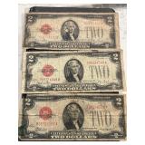 1928 Red Seal $2 Dollar Notes