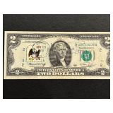 1976 Green Seal $2 Dollar Note Uncirculated Postmarked