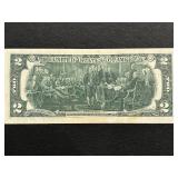 1976 Green Seal $2 Dollar Note Uncirculated Postmarked