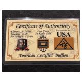 1 Grain .999 Fine Gold Bar