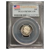 2014-S Roosevelt Dime Proof PCGS PR70 Deep Cameo