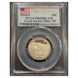 2014-S Great Smoky Mountains Quarter Proof PCGS PR69 Deep Cameo