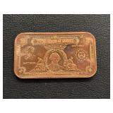 1 Ounce .999 Fine Copper Bar