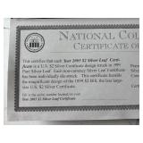 2005 $2 Dollar Silver Leaf Certificate