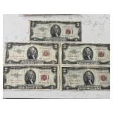 1953 Red Seal $2 Dollar Notes