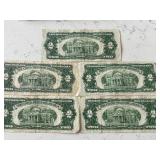 1953 Red Seal $2 Dollar Notes