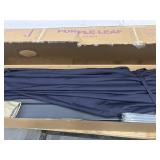 ^Purple Leaf 10 ft. x 13 ft. Large Windproof Aluminum Outdoor Cantilever offset 360  Rotation Patio Umbrella with Base, Navy Blue MSRP $714