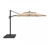 ^*Hampton Bay 11 ft. Aluminum Cantilever Solar LED Offset Patio Umbrella in Putty Beiger Msrp $399.99