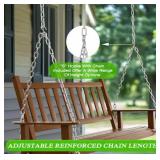 ^VEIKOUS 4 ft. Wood Patio Porch Swing Outdoor With Chains and Curved Bench, Brown