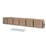 BEUTA Lot of 2 Cases of- 47.5 in. x 6.5 in. x 4 in. Sand Stone (Section) Faux Stone Plastic Garden Edging (4 pieces per case for a total of 8) MSRP $360