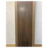 ^HARDWOOD REFLECTIONS Solid Wood Butcher Block Shelf 96 in. WX 12 in. DX 1.5 in. Hin Walnut Stain Hevea UV Finish. Msrp $209.00