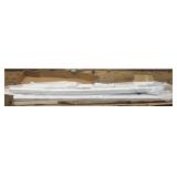 ^SOCBAZZAR 34 in. x 84 in. 5-Panel Frosted Glass White Prefinished MDF Interior Sliding Barn Door with Hardware Kit Msrp $433.00 read description