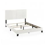 ^Furinno Pessac White Queen Upholstered Bed Frame Msrp $179.00