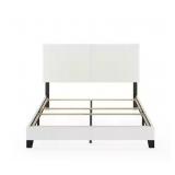^Furinno Pessac White Queen Upholstered Bed Frame Msrp $179.00