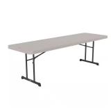 ^96 in. Putty Plastic Folding Utility Table Msrp $278.00