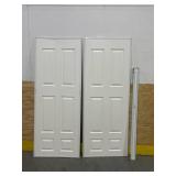 60 in. x 81 in. Colonial White Steel Prefinished Hardboard Panels Framed Interior Sliding Door