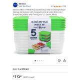 *Sistema 870ml Meal Prep Nest It 10 pack lot of 4 Msrp $159.99
