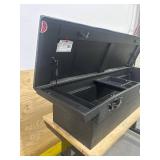 ^Northern Tool + Equipment Low-Profile Crossover Truck Toolbox with Removable Tray, 69in. x 20in. x 13in., Aluminum, Textured Matte Black, Pull Handle Latches- Scratch and Dent