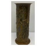 19" Embossed Ornate Brass Umbrella Stand
