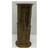 19" Embossed Ornate Brass Umbrella Stand