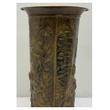 19" Embossed Ornate Brass Umbrella Stand