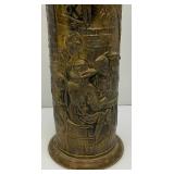 19" Embossed Ornate Brass Umbrella Stand