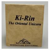 1997 Wind stone Editions Ki-Rin Oriental Baby Unicorn Figurine In Original Box 2" x 3"