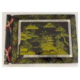 Two Vintage Oriental Lacquered Wood Items Including Photo Album And Jewelry Box