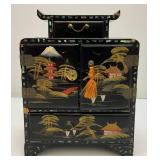 Two Vintage Oriental Lacquered Wood Items Including Photo Album And Jewelry Box
