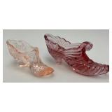 Vintage Collectible FENTON Glass Shoes 6"