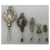 Vintage Ornate Snuff Spoons & More