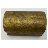 Miniature Vintage Embossed Brass Chest 5" x 5" x 7 3/4"