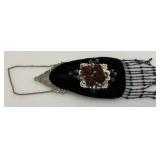 Vintage Victorian Style Velvet/Beaded Coin Purse 3" x 6"
