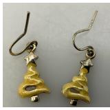 Vintage Christmas Tree Brooches And Earrings