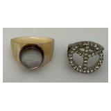 Misc. Vintage Jewelry Including Shell Rings, Tiger Ring And more
