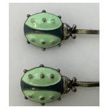 Vintage Rhinestone Lady Bug Hair pin And Clip Set